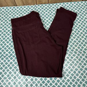 Basic Editions Jeggings Women’s Size XXL Maroon Pants Burgundy ‎ Pull On Stretch